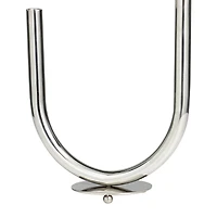 The Novogratz 14" Silver Stainless Steel Abstract U-Shaped Candelabra