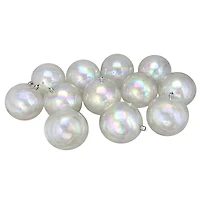12ct. 4" Clear Iridescent Shatterproof Shiny Christmas Ball Ornaments