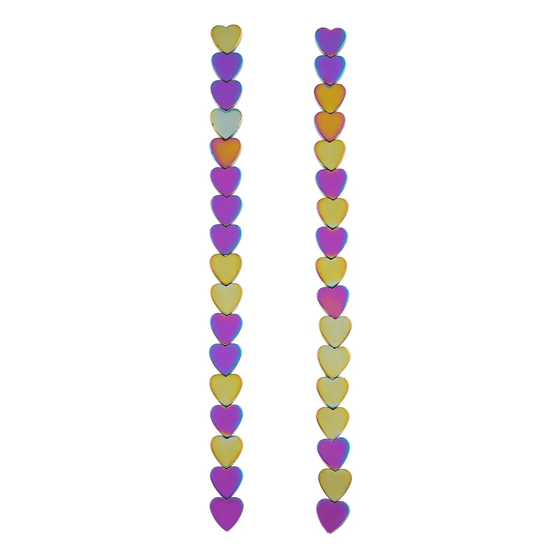 Rainbow Reconstituted Hematite Heart Beads, 8mm by Bead Landing™