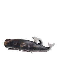 Black Distressed Whale Sculpture Set