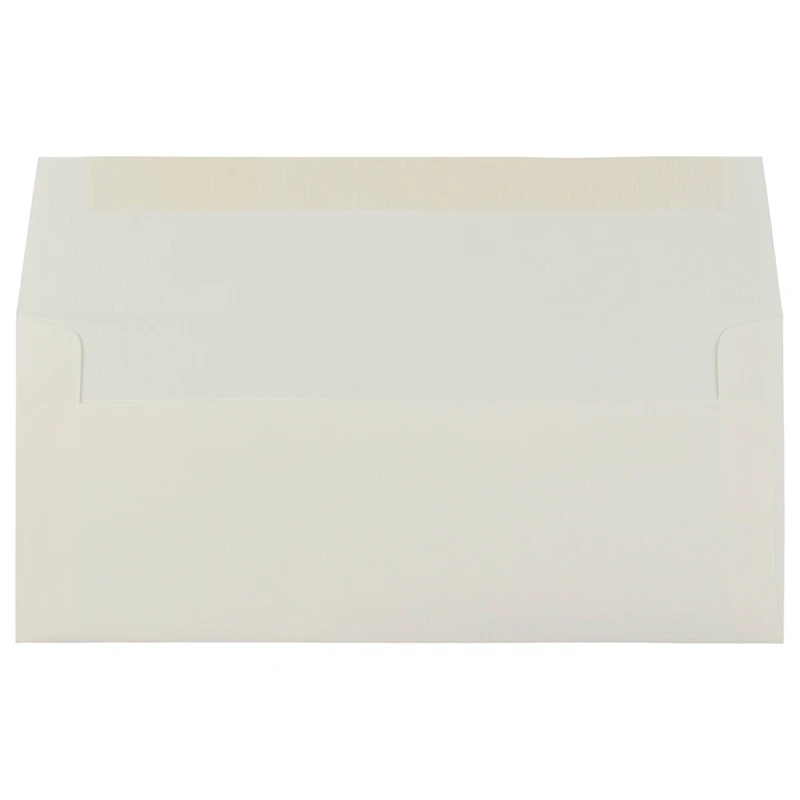 JAM Paper 4.12" x 9.5" Natural White Wove Strathmore Business Envelopes, 50ct.