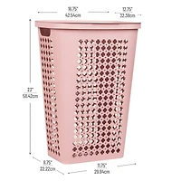 Mind Reader 50L Tapered Laundry Hamper with Swiss Cross Cut-Outs