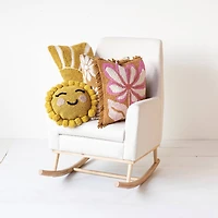 Hello Honey® 24" Yellow Sun Punch Hook Lumbar Pillow