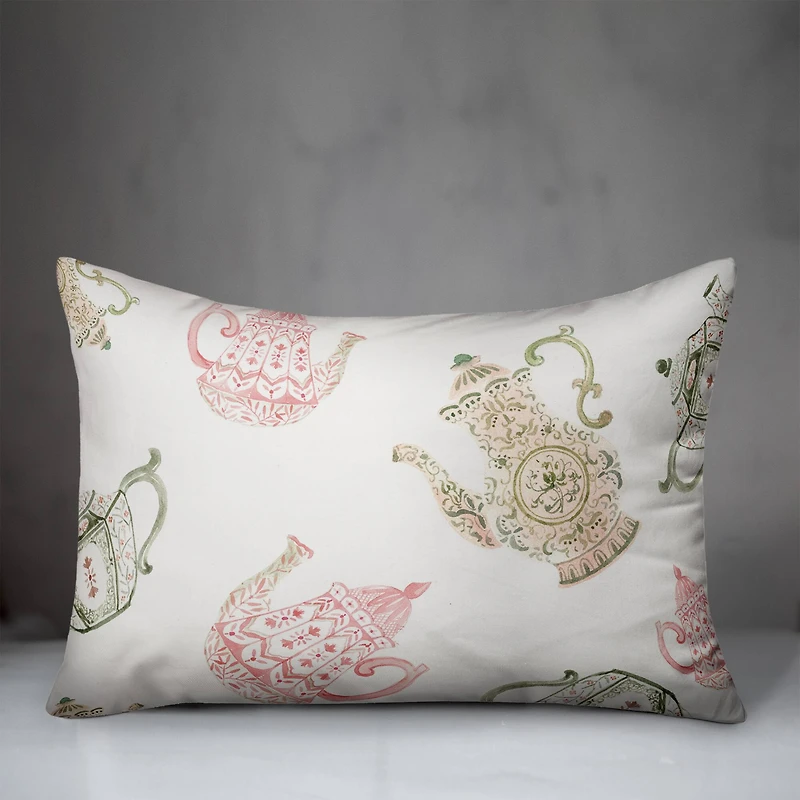 Tea Pot Pattern 14" x 20" Throw Pillow
