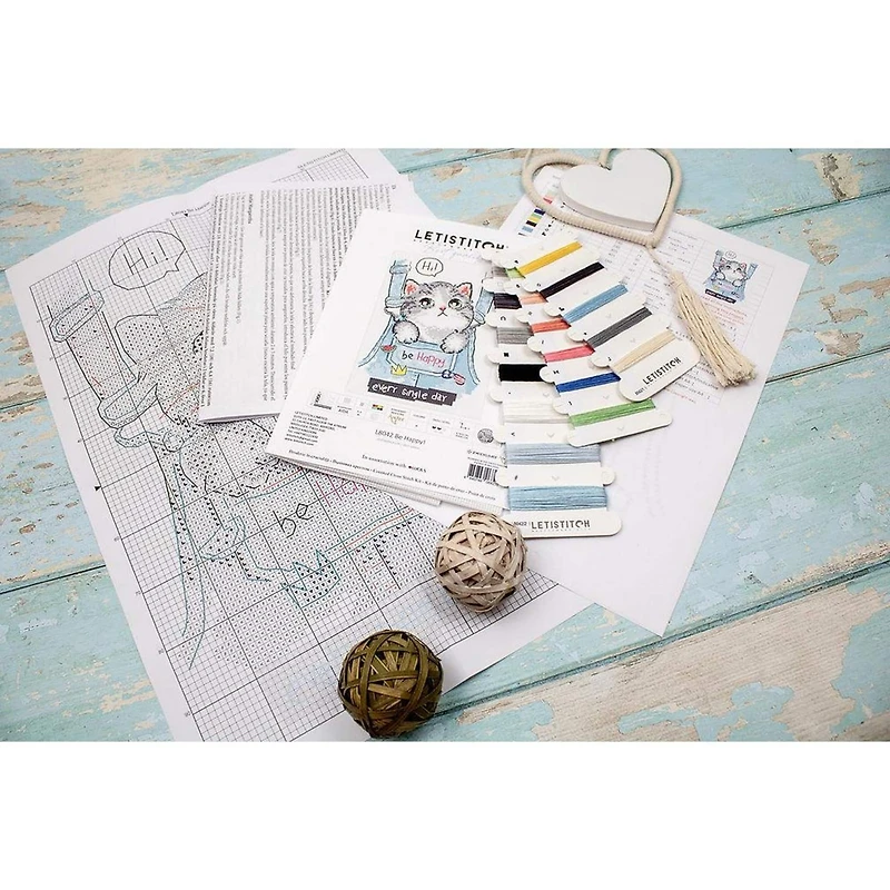 Letistitch Be Happy Counted Cross Stitch Kit