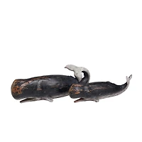 Black Distressed Whale Sculpture Set