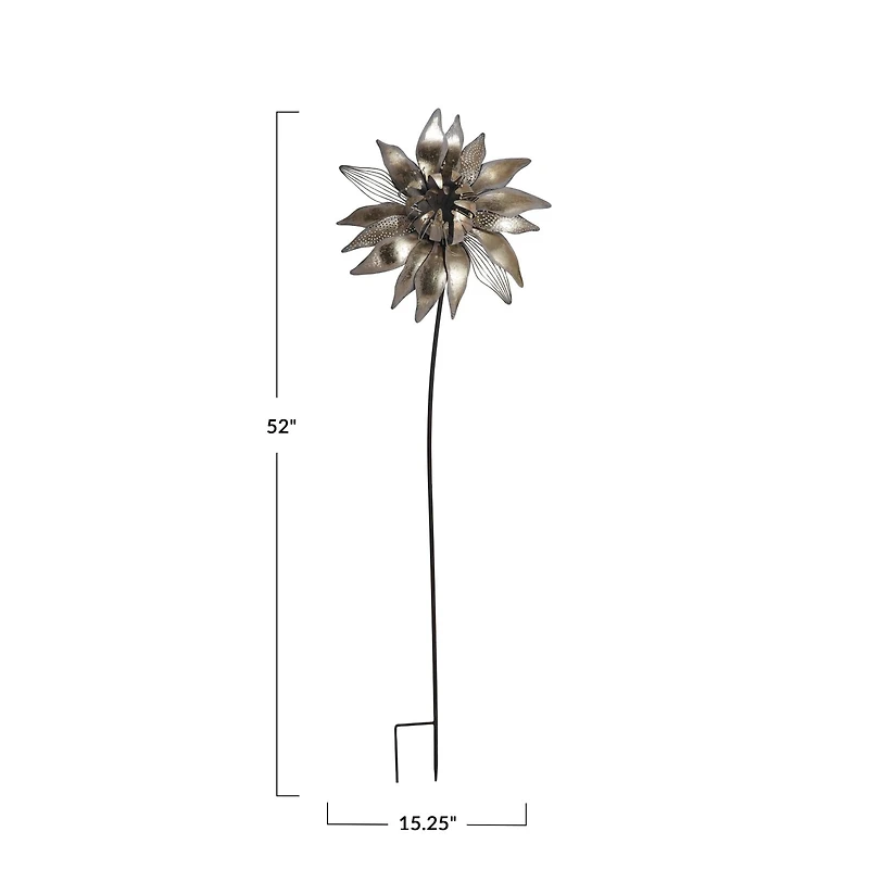 Hello Honey® 52" Brushed Gold Metal Flower Stake