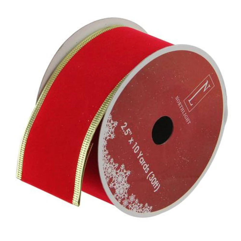 2.5" x 10yd. Wired Christmas Craft Ribbon