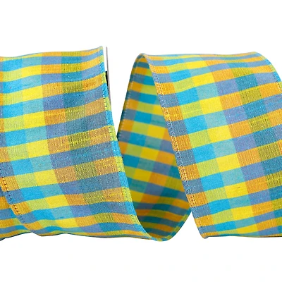 JAM Paper 2.5" x 10yd. Wired Plaid Dupioni Sally Ribbon