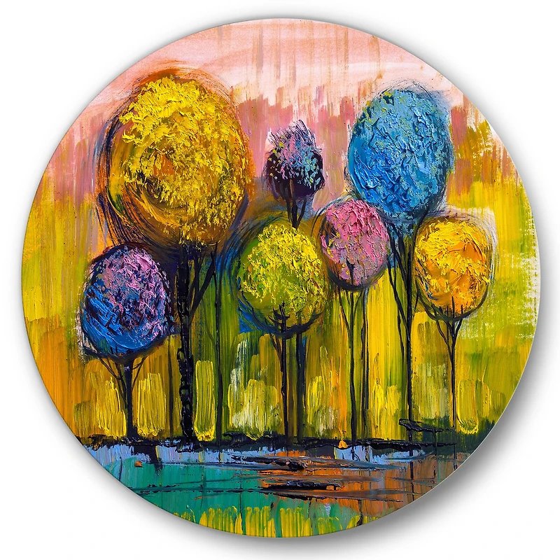 Designart - Colourful Trees Impressionist Landscape IV