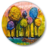 Designart - Colourful Trees Impressionist Landscape IV