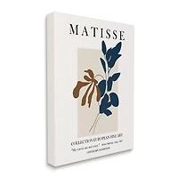 Stupell Industries Bold Modern Botanicals Leaf Silhouettes Matisse Text Canvas Wall Art