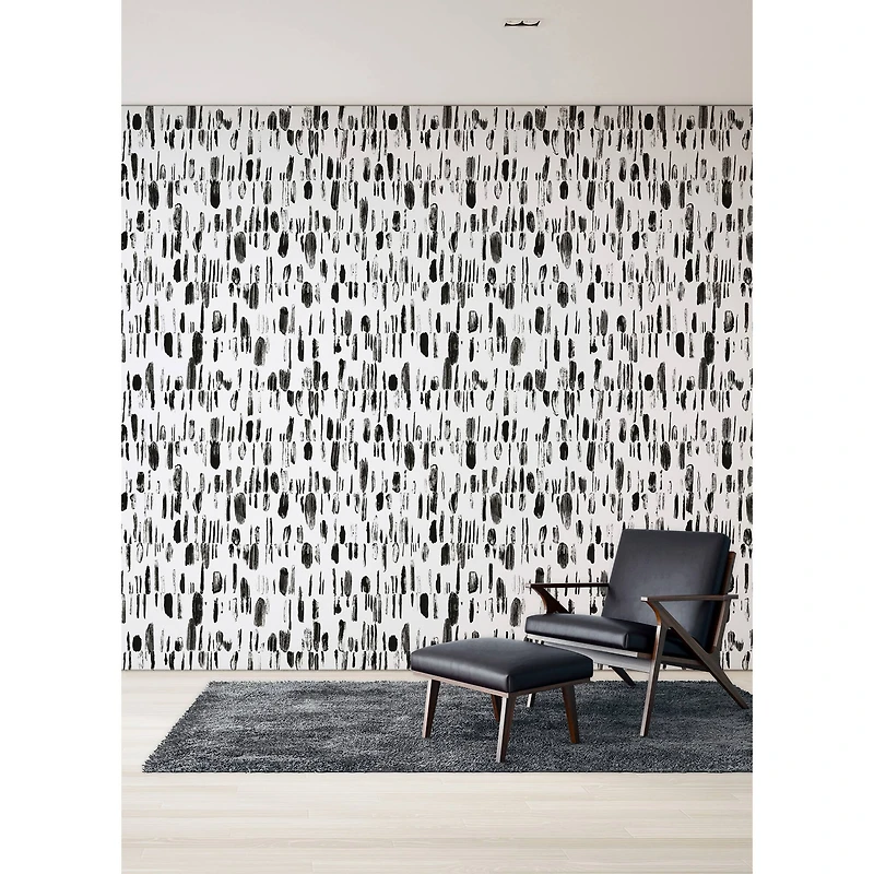 Katie Hunt Black Bold Brush Strokes Wall Mural