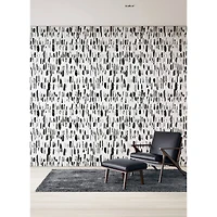 Katie Hunt Black Bold Brush Strokes Wall Mural
