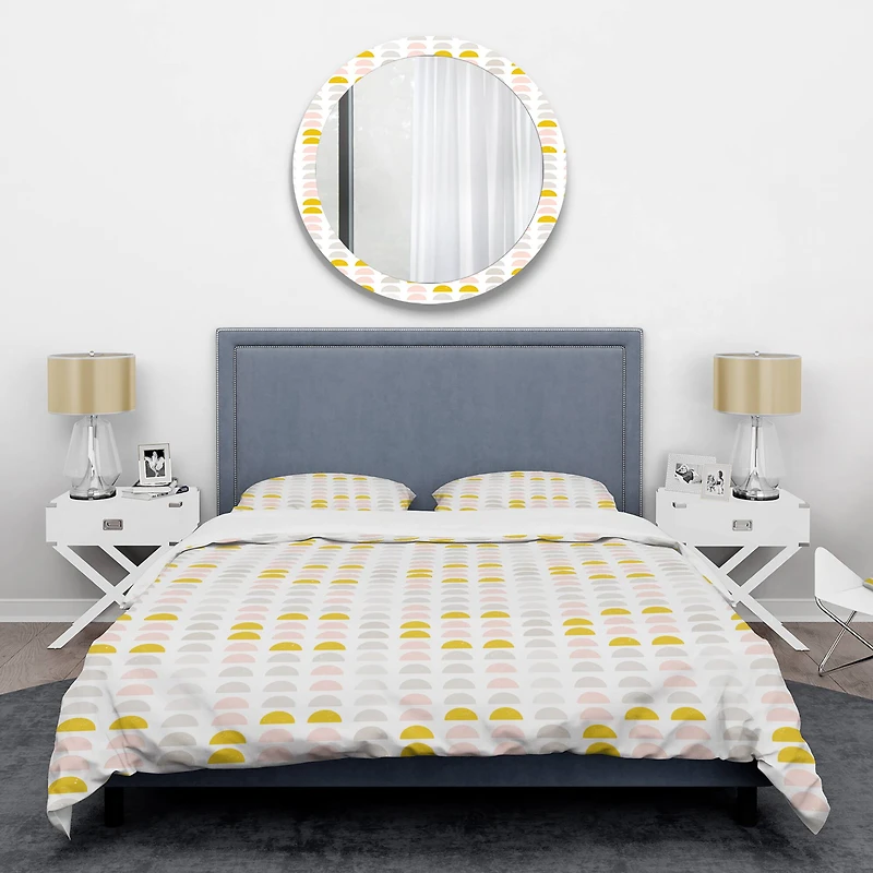 Designart 'Retro Pastel Circular Pattern III' Mid-Century Duvet Cover Set