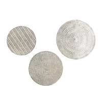Silver Aluminum Modern Wall Decor, Set of 3 11", 13", 15"