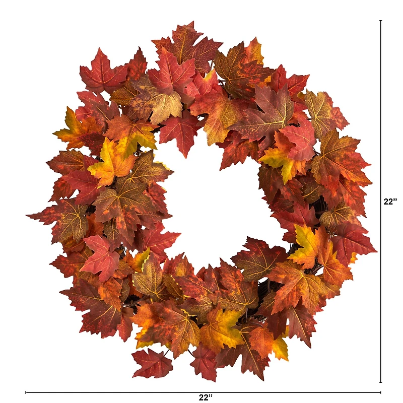 22" Maple Leaf Wreath
