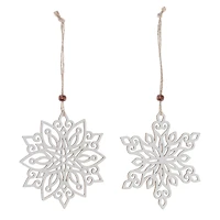 Wood Cut-Out Snowflake Ornaments Set