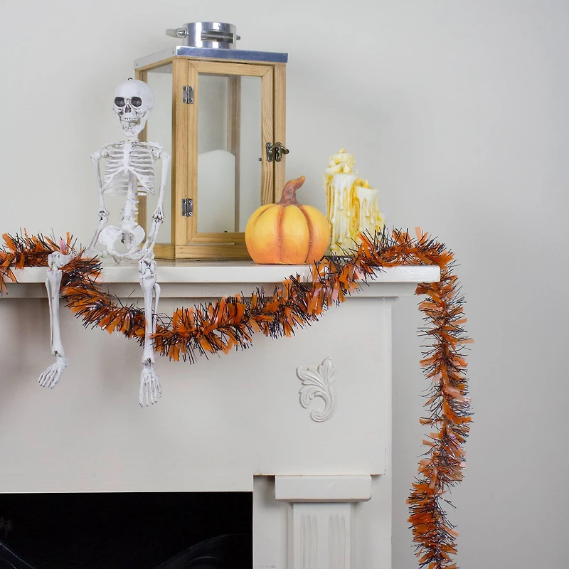 50ft. Orange & Black Halloween Tinsel Garland