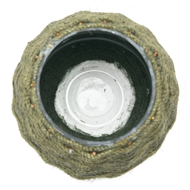 Hello Honey® 5.5" Hand-Woven Jute & Glass Votive Candle Holder