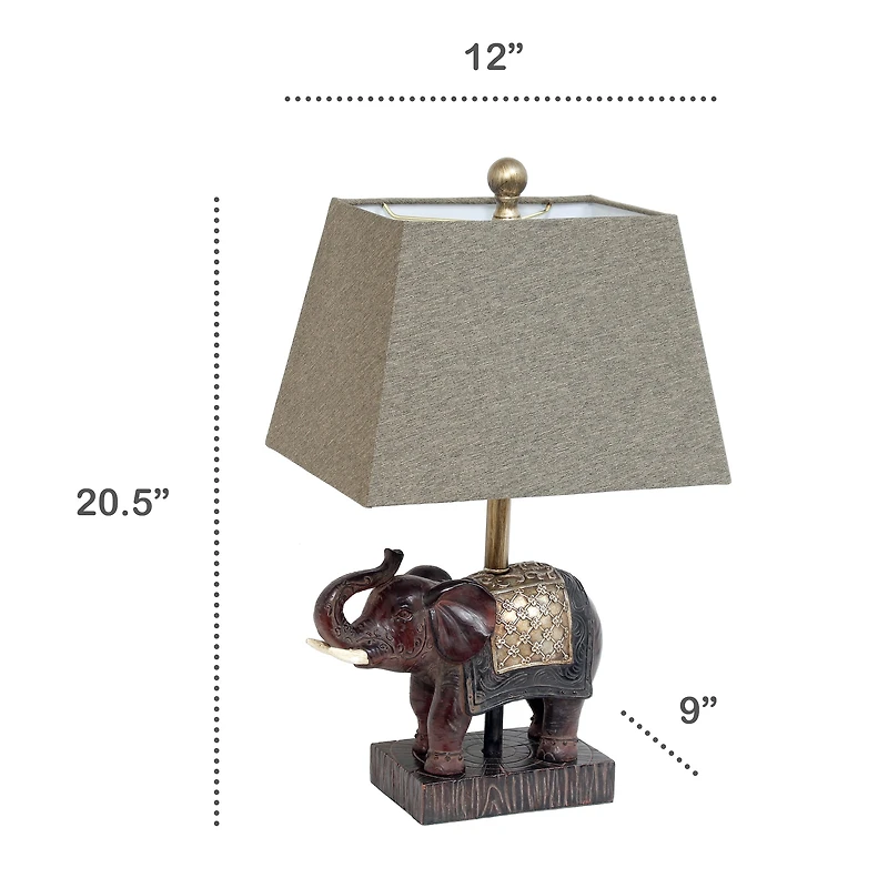 Lalia Home 20.5" Elephant Table Lamp with Fabric Shade