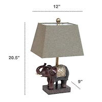 Lalia Home 20.5" Elephant Table Lamp with Fabric Shade