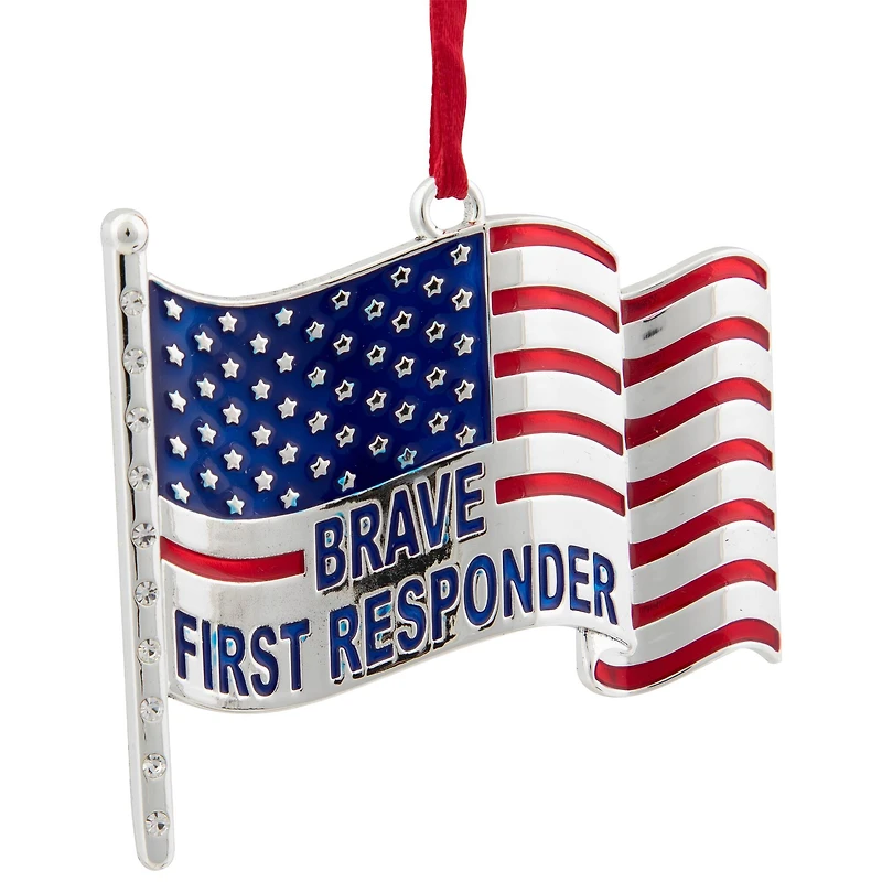 US First Responders Christmas Ornament with European Crystals - 6.25"