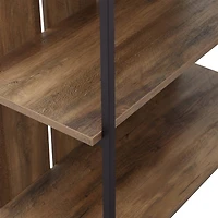 Walker Edison 64" Reclaimed Barnwood & Black Farmhouse Plank Back Bookshelf