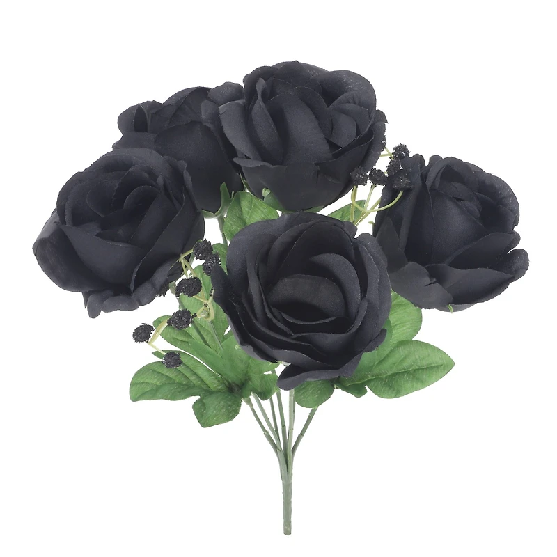 13" Rose & Baby's Breath Bush by Ashland