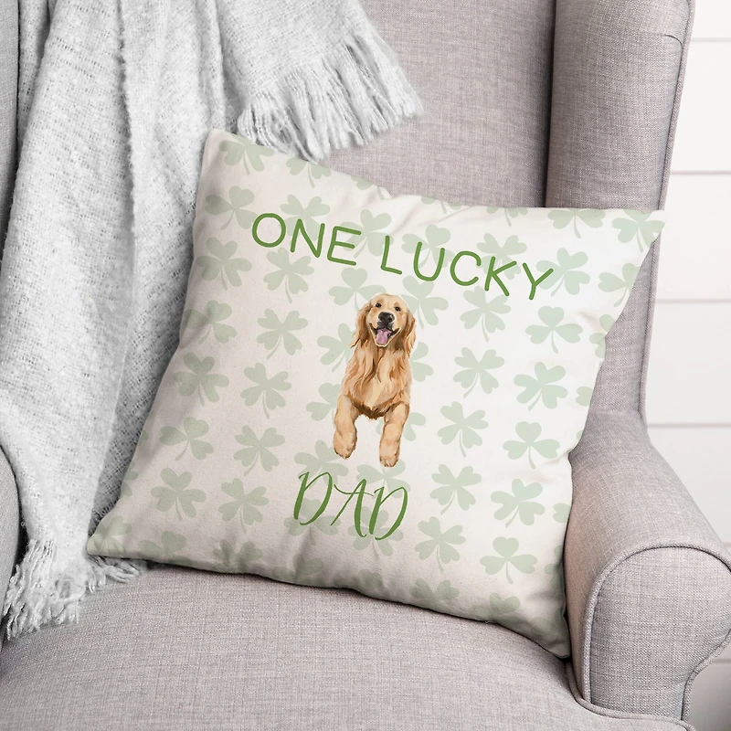 One Lucky Dad 18" x 18" Throw Pillow