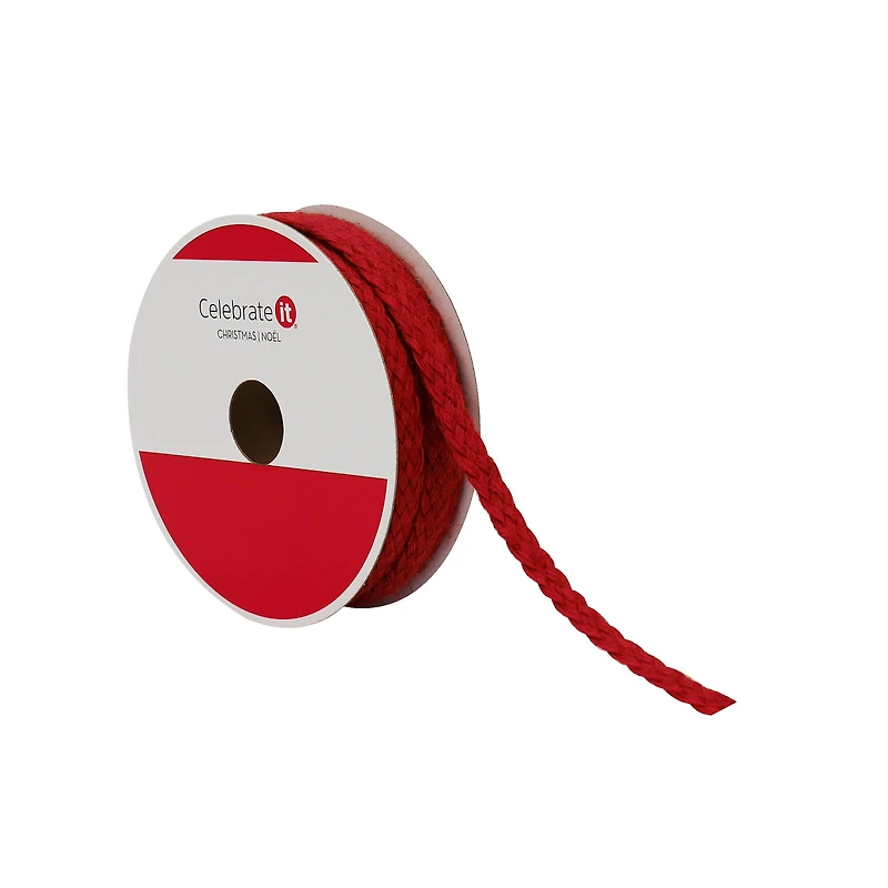 3/10" x 30ft. Burgundy Jute Braid Trim Ribbon by Celebrate It®