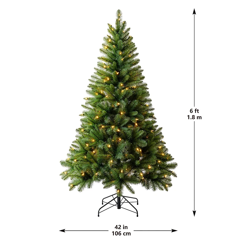 6ft. Pre-Lit Windham Spruce Artificial Christmas Tree, Warm White LED Lights by Ashland®