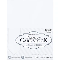 Core'dinations® Great White 8.5" x 11" Smooth Cardstock, 50 Sheets