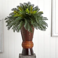 2.5ft Cycas Palm Tree in Bamboo Planter