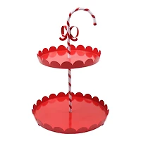 16.5" Candy Cane 2-Tier Metal Tray by Ashland®