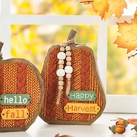 Glitzhome® Fall Faux Knitted Resin Pumpkin Set