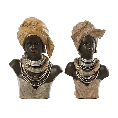 Indigenous African Inspired Bust Sculpture Set