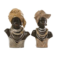 Indigenous African Inspired Bust Sculpture Set