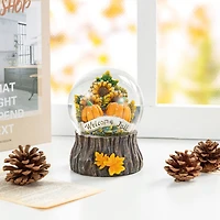 Glitzhome® 5.75"H Fall Sunflower and Pumpkin Resin Waterglobe