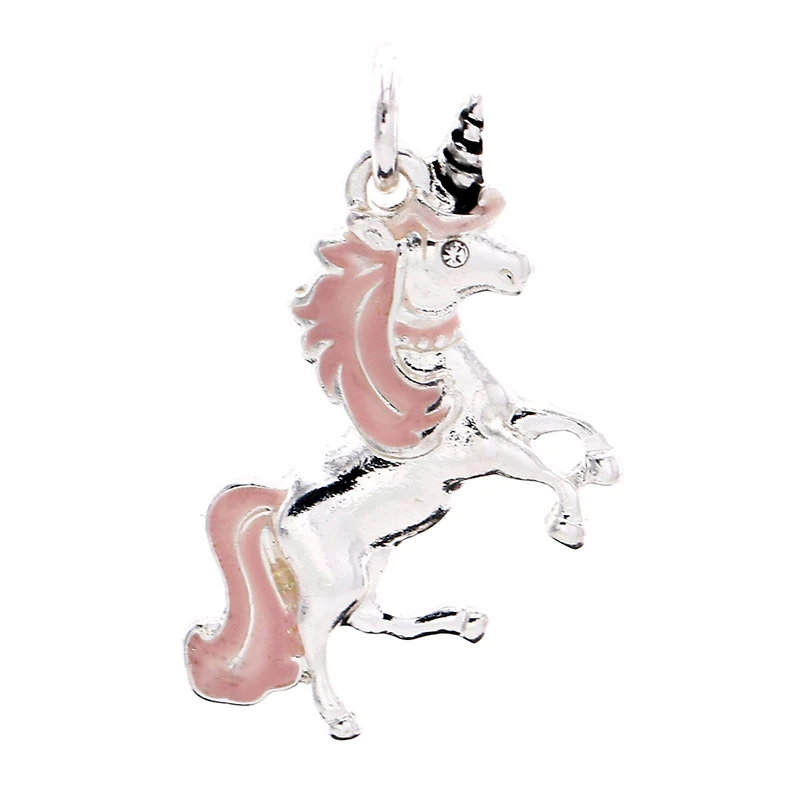 Charmalong™ Pink & Silver Plated Unicorn Charm by Bead Landing™