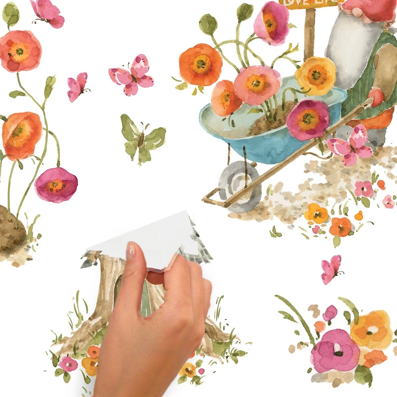 RoomMates Lisa Audit Garden Gnomes Peel & Stick Wall Decal Set