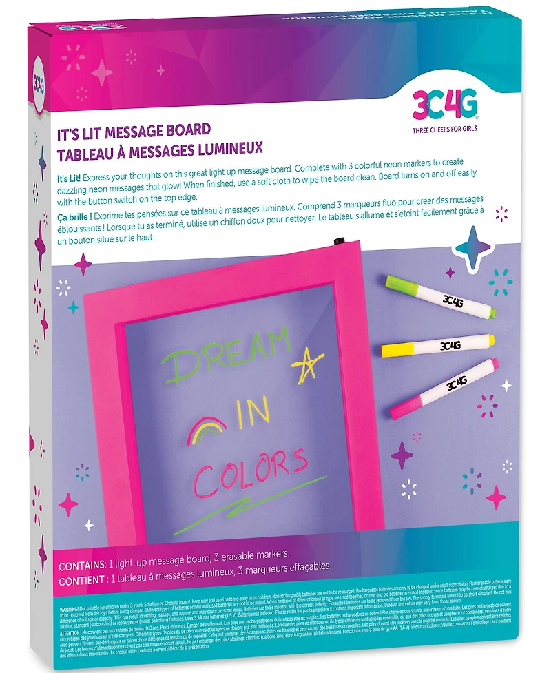 Make It Real 3C4G® It's Lit Message Board Light Up Dry Erase Board