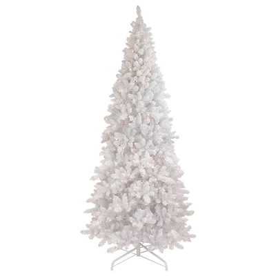 9ft. Pre-Lit Flocked Norway Pine Artificial Christmas Tree, Warm White LED Lights