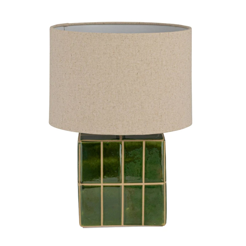 Hello Honey® 15" Green & White Ceramic Table Lamp