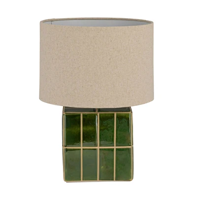 Hello Honey® 15" Green & White Ceramic Table Lamp