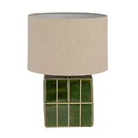 Hello Honey® 15" Green & White Ceramic Table Lamp