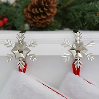 Original MantleClip® Silver Snowflake Icons Stocking Holders, 2ct.