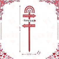 Glitzhome® 41.75" Valentine's Wooden Rainbow Word Sign Patch & Yard Stake