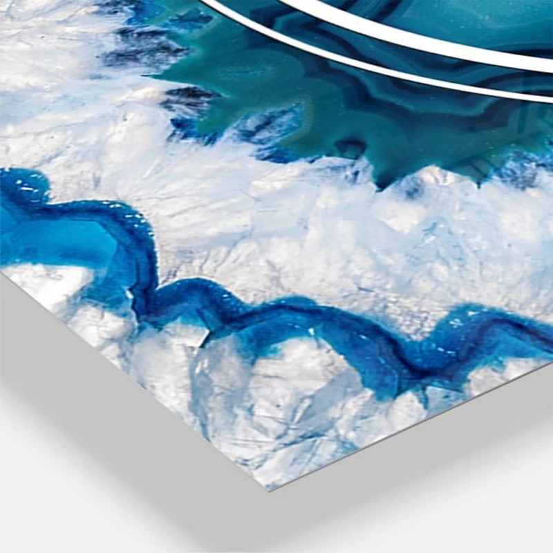 Designart Blue Agate Crystal Multipanel Wall Clock