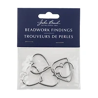 John Bead Silver Heart Pendants, 5ct.